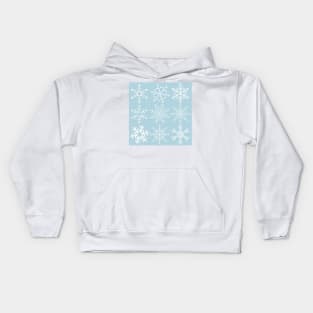 cool blue gray vintage christmas snowflake pattern Kids Hoodie